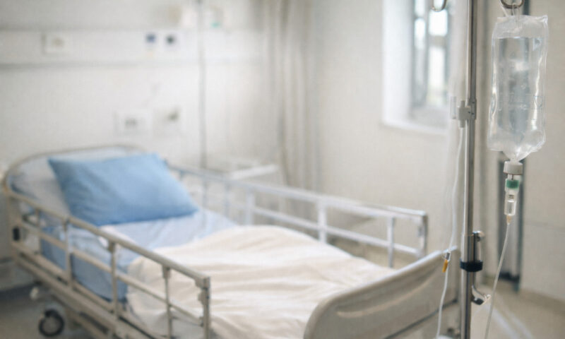 危篤と連絡を受けた際の病院の状況をイメージした室内の様子